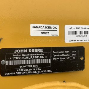 2024 John Deere Skid Steers 333G